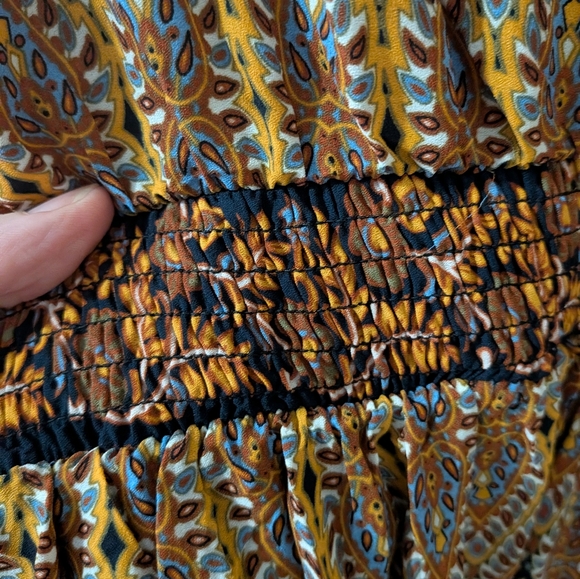 Cleo Long Sleeve Maxi Dress - Brown and Blue - Picture 6 of 11